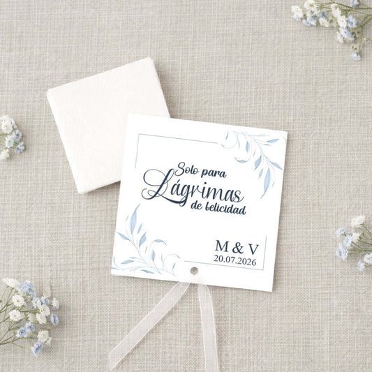 lágrimas de felicidad personalizadas diseño azul eterna promesa