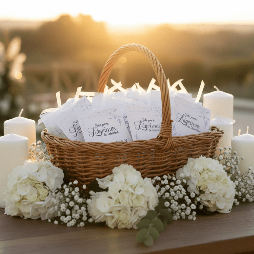 Pañuelos personalizados lágrimas de felicidad boda para ceremonia