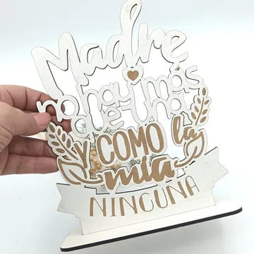 Placa de madera tallada Madre no hay más que una