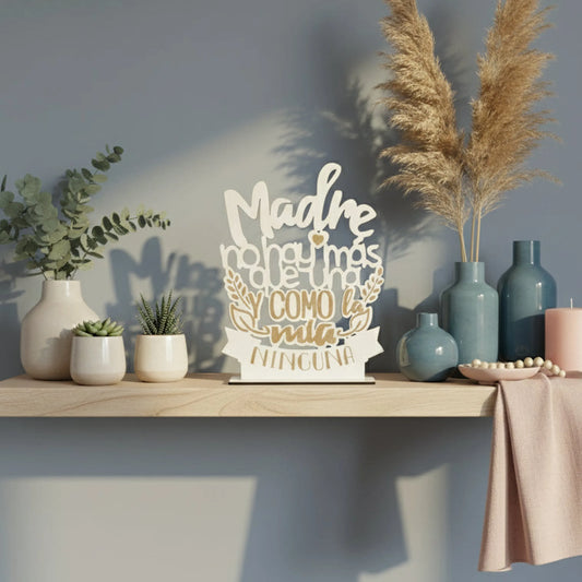 Placa de madera tallada Madre no hay más que una