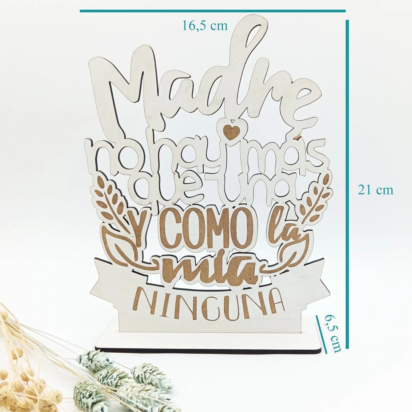 Placa de madera tallada Madre no hay más que una