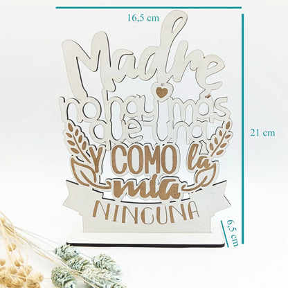 Placa de madera tallada Madre no hay más que una