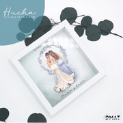 hucha ilustración premium damas amigas con cristal protector

