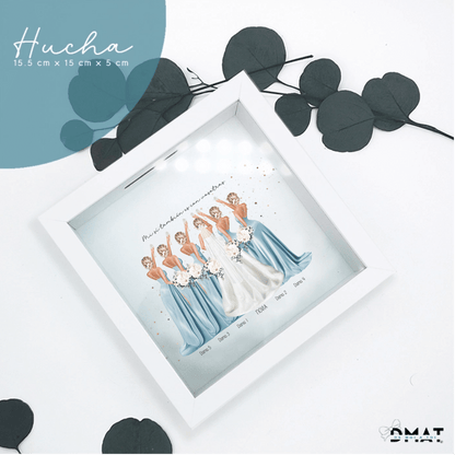 hucha personalizada boda damas de honor editor visual en vivo
