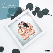 hucha ilustración premium damas amigas con cristal protector
