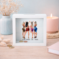 Hucha de madera personalizada grupo damas vestidos de fiesta | Regalo dama de honor