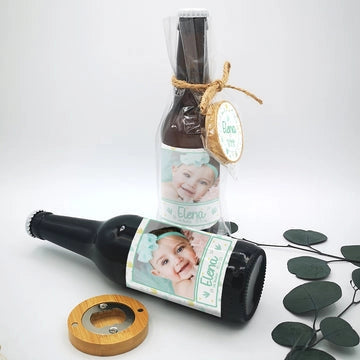 Cerveza artesana personalizada con foto para invitados de bautizo - de moi a toi