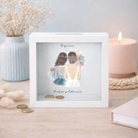 Hucha de madera personalizada para damas de honor acuarela | Regalo dama de honor