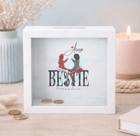 Regalo personalizado amigas y hermanas con ilustración editable online Besites