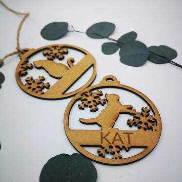 Bola de navidad de madera personalizada mascotas - de moi a toi