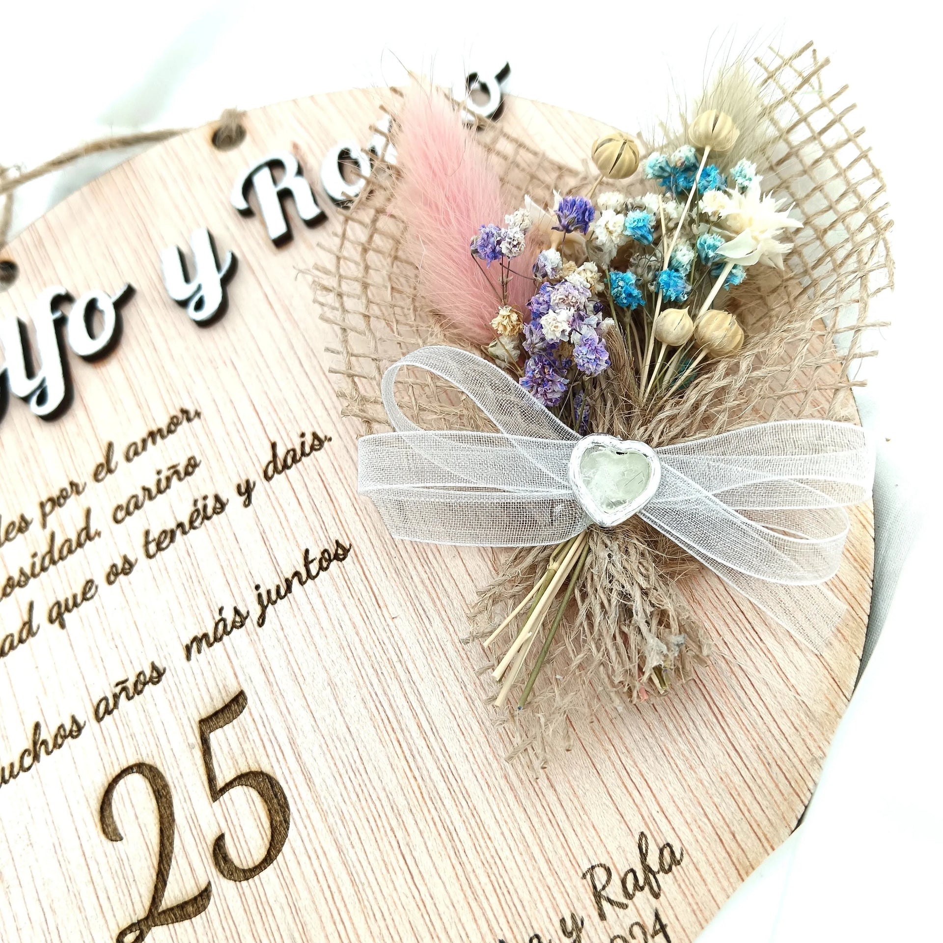 Placa de madera personalizada para 25 o 50 aniversario de boda - demoi a toi