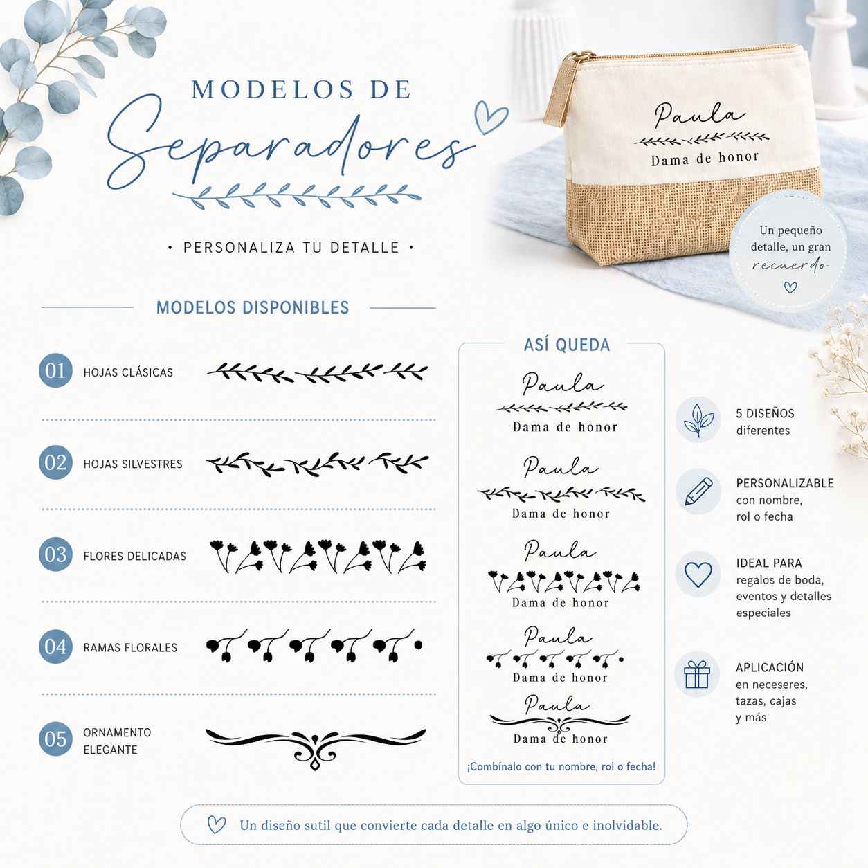Neceser personalizado para regalar con nombre y diseño a medida