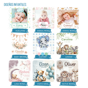 Pack de detalles infantiles personalizado para celebraciones con diseños coloridos y creativos para niños.