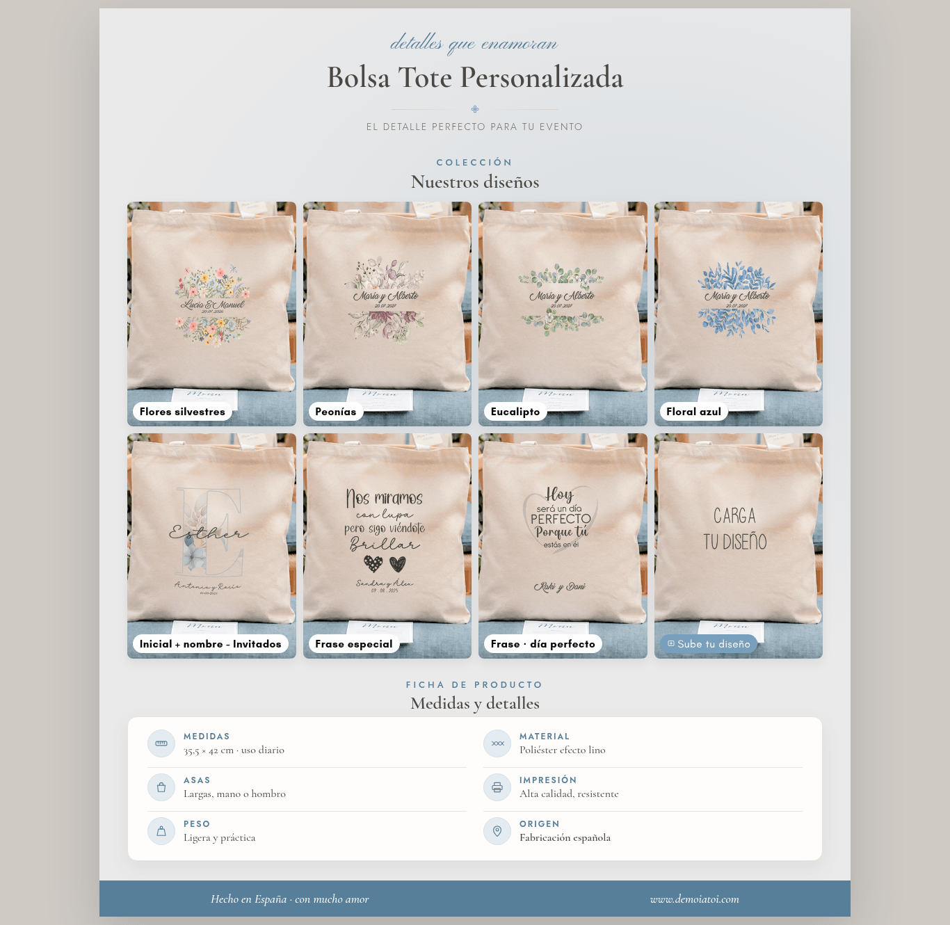 Bolsa Tela Personalizada Invitados - Totebag Celebración