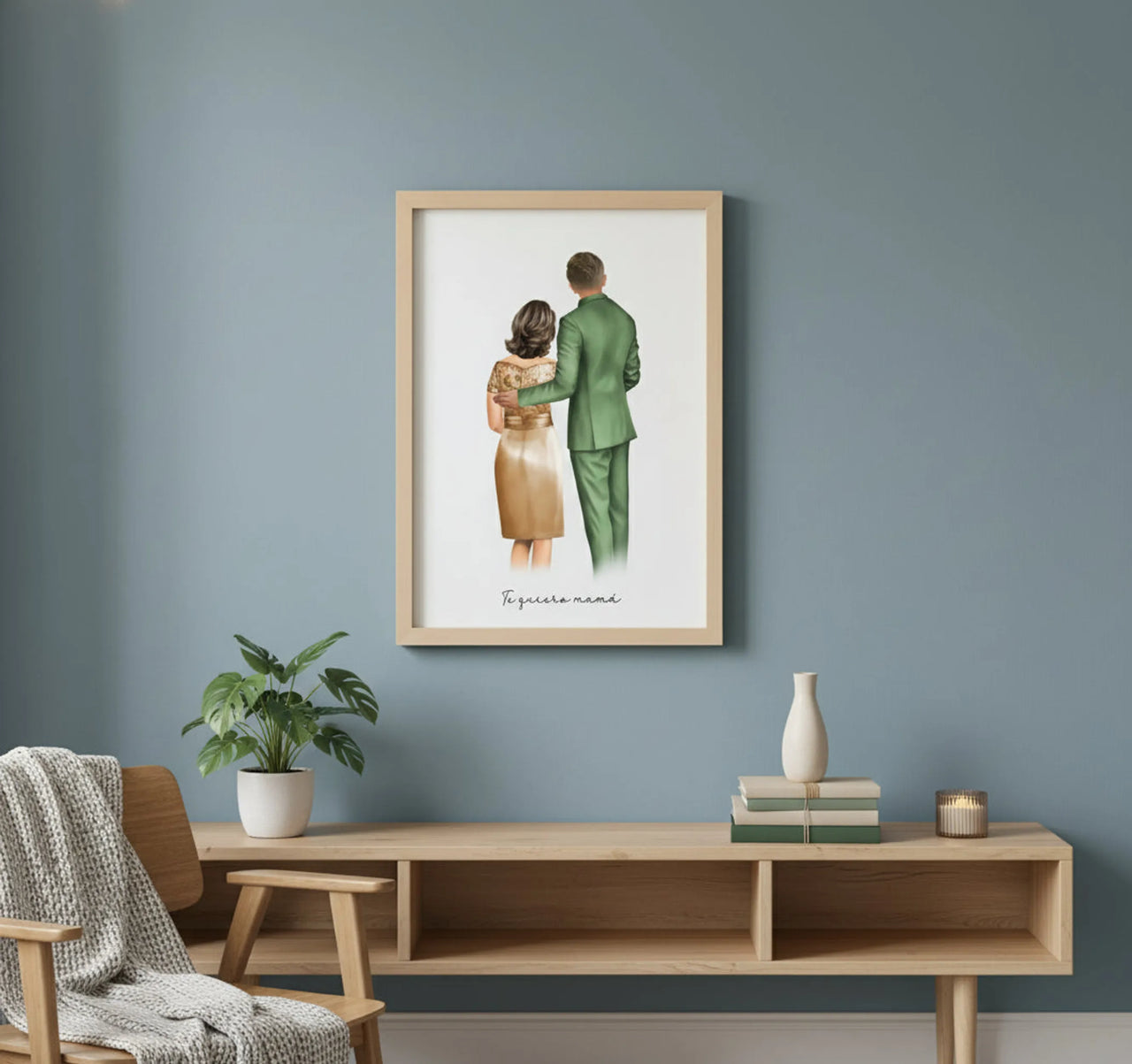 Regalos  de boda con dibujo personalizado para la madre del novio