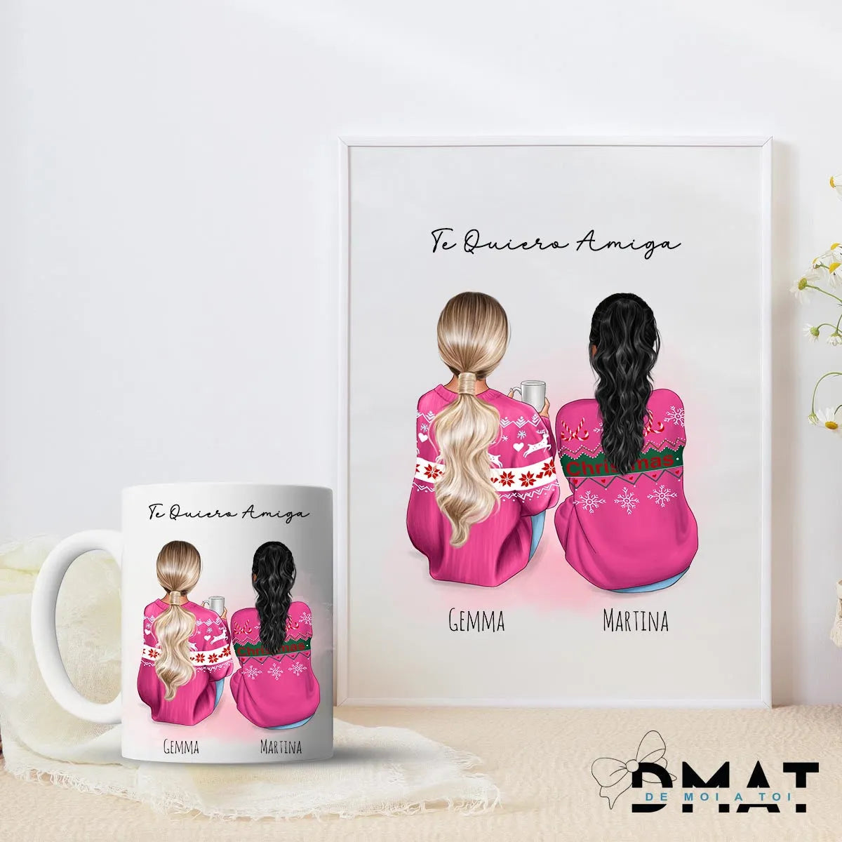 Regalo original para amiga con ilustración personalizada online - De moi atoi