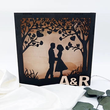 Lampara de madera personalizada para regalar en san valentín - Regalo de bodas - De moi a toi
