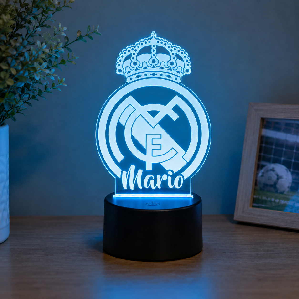 Lámpara LED Personalizada con Escudo de Cualquier Equipo o Club Deportivo | Regalo Original