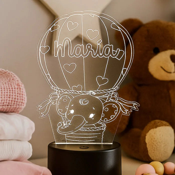 Lampara luces colores infantil con nombre