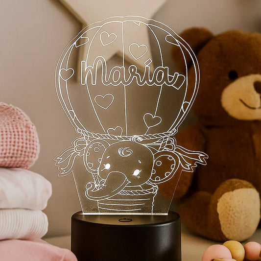Lampara luces colores infantil con nombre