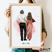 Regalo original con ilustración personalizada para parejas enamorada - De moi a toi