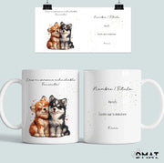 regalo romántico con ilustración de perritos para enamorados