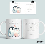 taza personalizada pareja de animalitos tiernos