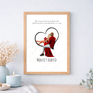 Regalo original de amor para parejas con dibujo editable a medida