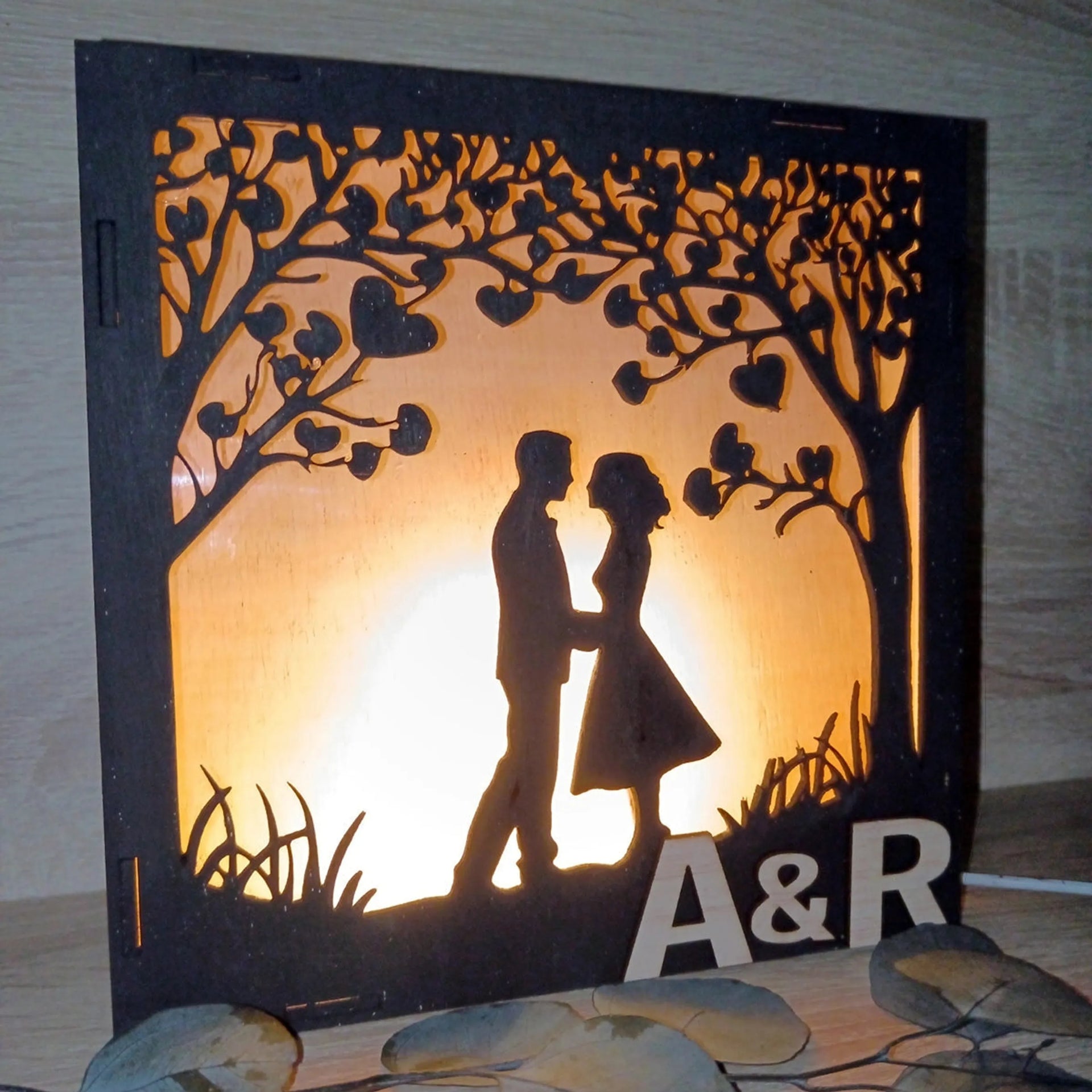 Lampara de madera personalizada para regalar en san valentín - De moi à toi