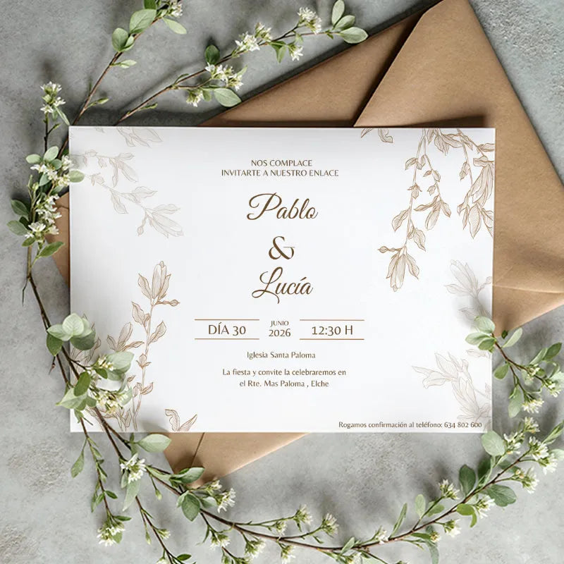 Invitación boda - Trazos de amor