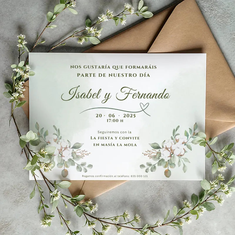 Invitación de boda personalizada y económica - de moi a toi
