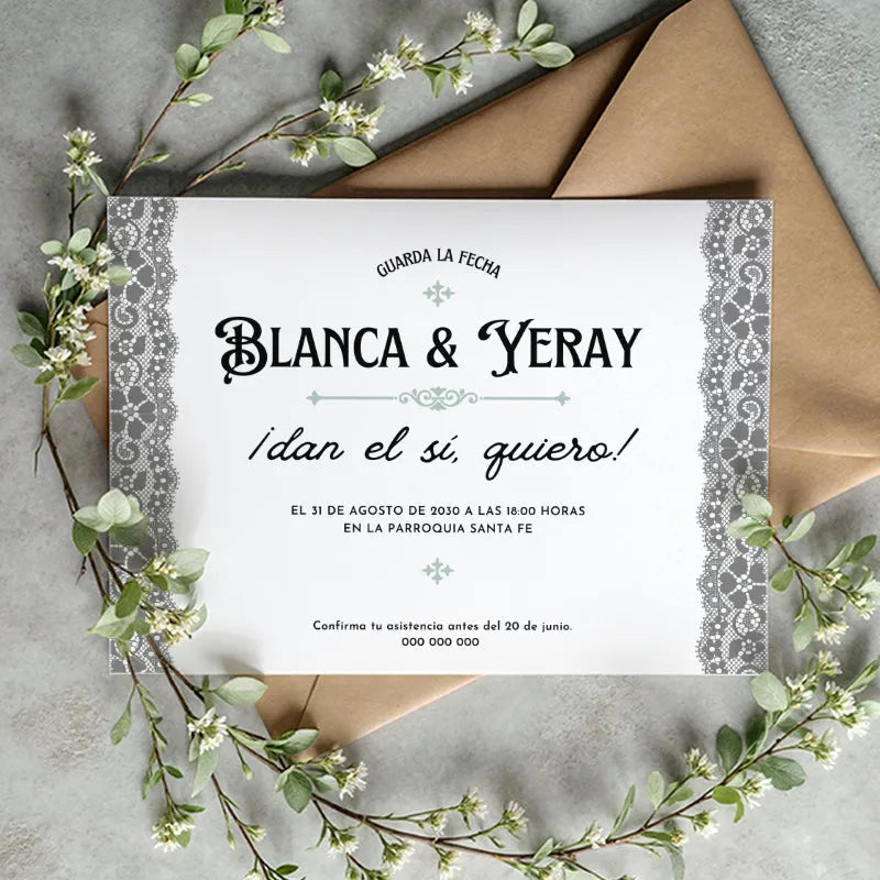 Invitación de boda personalizada - de moi a toi