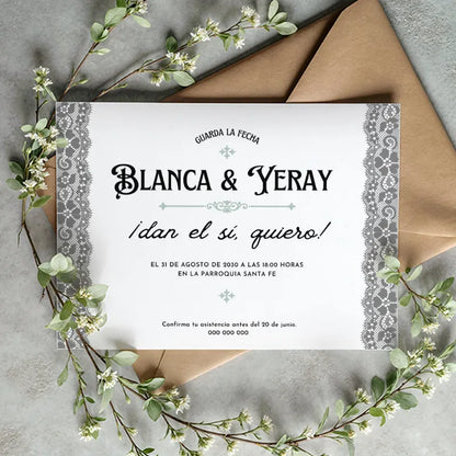 Invitación de boda personalizada - de moi a toi
