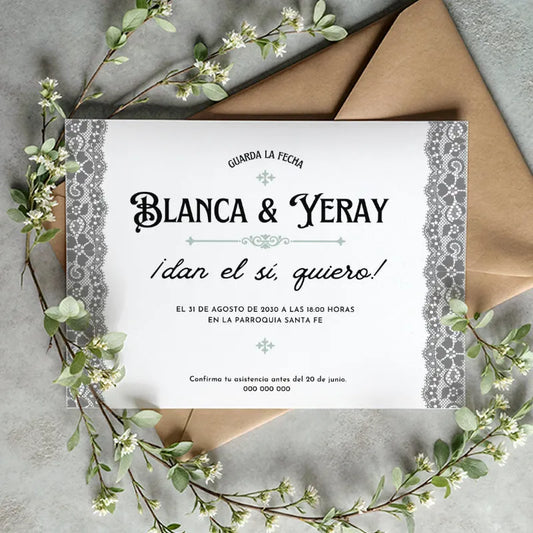 Invitación de boda personalizada - de moi a toi