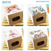 Kits de semilla personalizados para bautizo con foto y diseños infantiles - de moi a toi