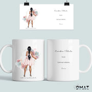 Taza personalizada para madre, tía o madrina con niños con ilustración personalizada