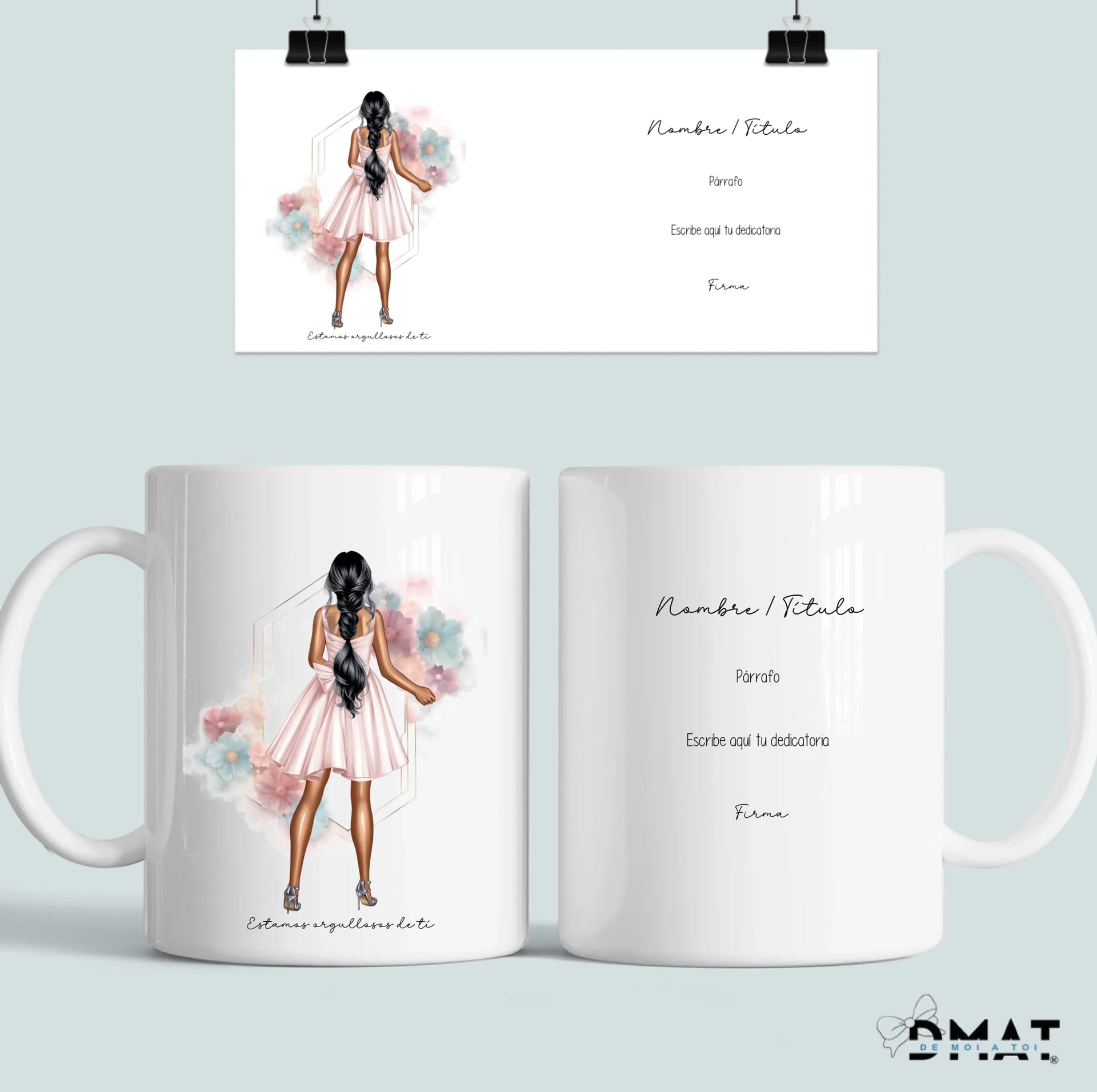 Taza personalizada para madre, tía o madrina con niños con ilustración personalizada