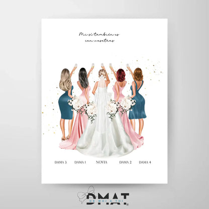 ilustración novia y damas de honor personalizada – De moi à toi 