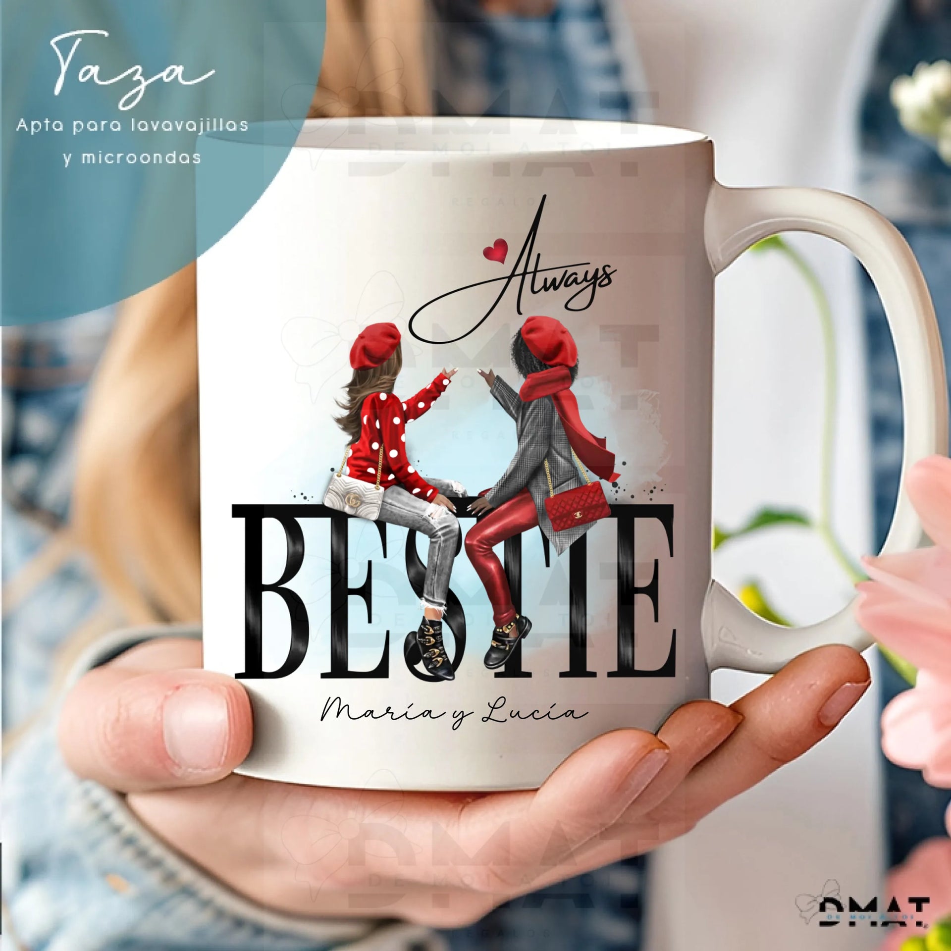 taza mágica personalizada con dedicatoria para amiga especial