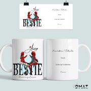 taza personalizada mejores amigas con ilustración y nombres