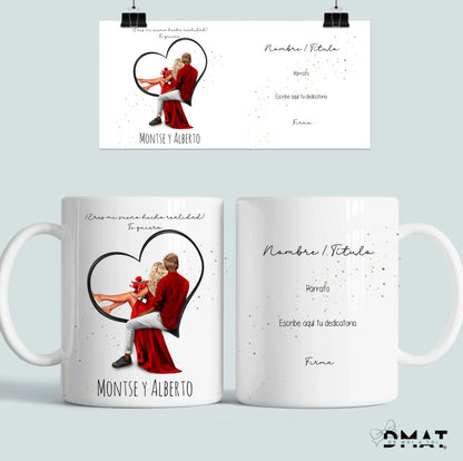 taza personalizada romántica de pareja con dedicatoria