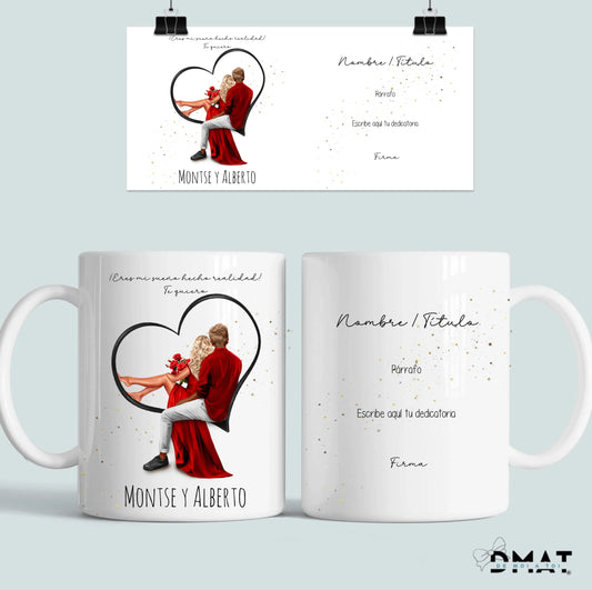 taza personalizada romántica de pareja con dedicatoria