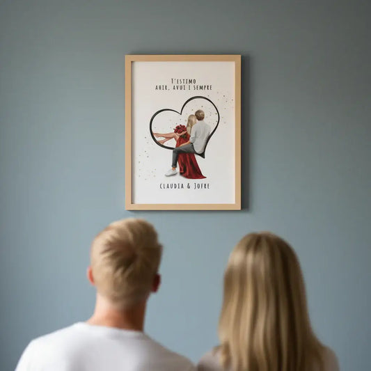 Regalos de san valentín y sant Jordi para enamorados con ilustración personalizada - De moi a toi