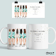 regalo para damas de honor con dibujo despedida de soltera personalizado con dedicatoria