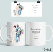 taza personalizada padre de la novia con ilustración y dedicatoria