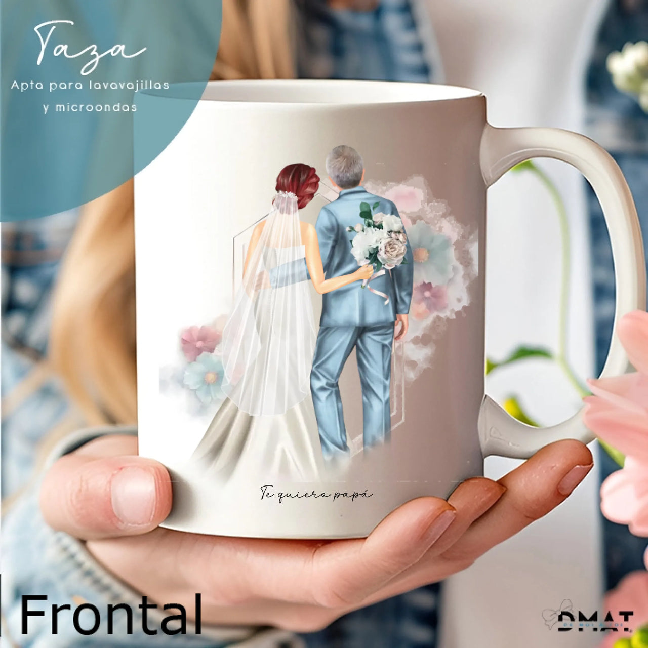 regalo emotivo para padre de la novia taza personalizada