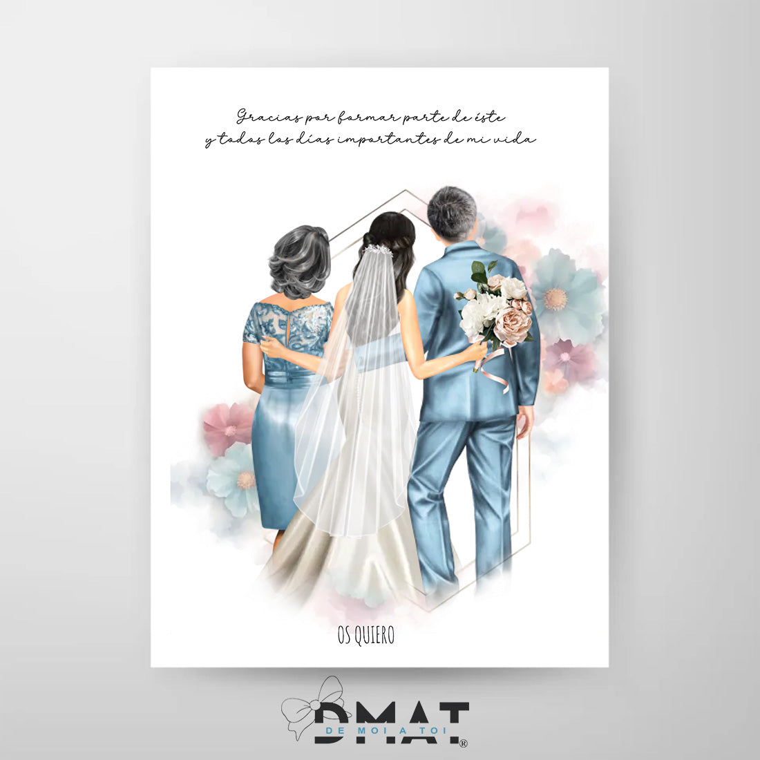 Lámina padres de la novia personalizada - cuadro como regalo emotivo de boda