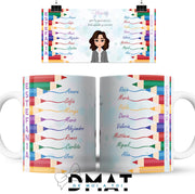 Taza personalizada con nombres de alumnos y dibujo editable - de moi a toi