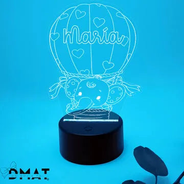 Lámpara infantil personalizada con bonito diseño grabado, tallada a láser ideal para regalar a bebés y niños - De moi à toi