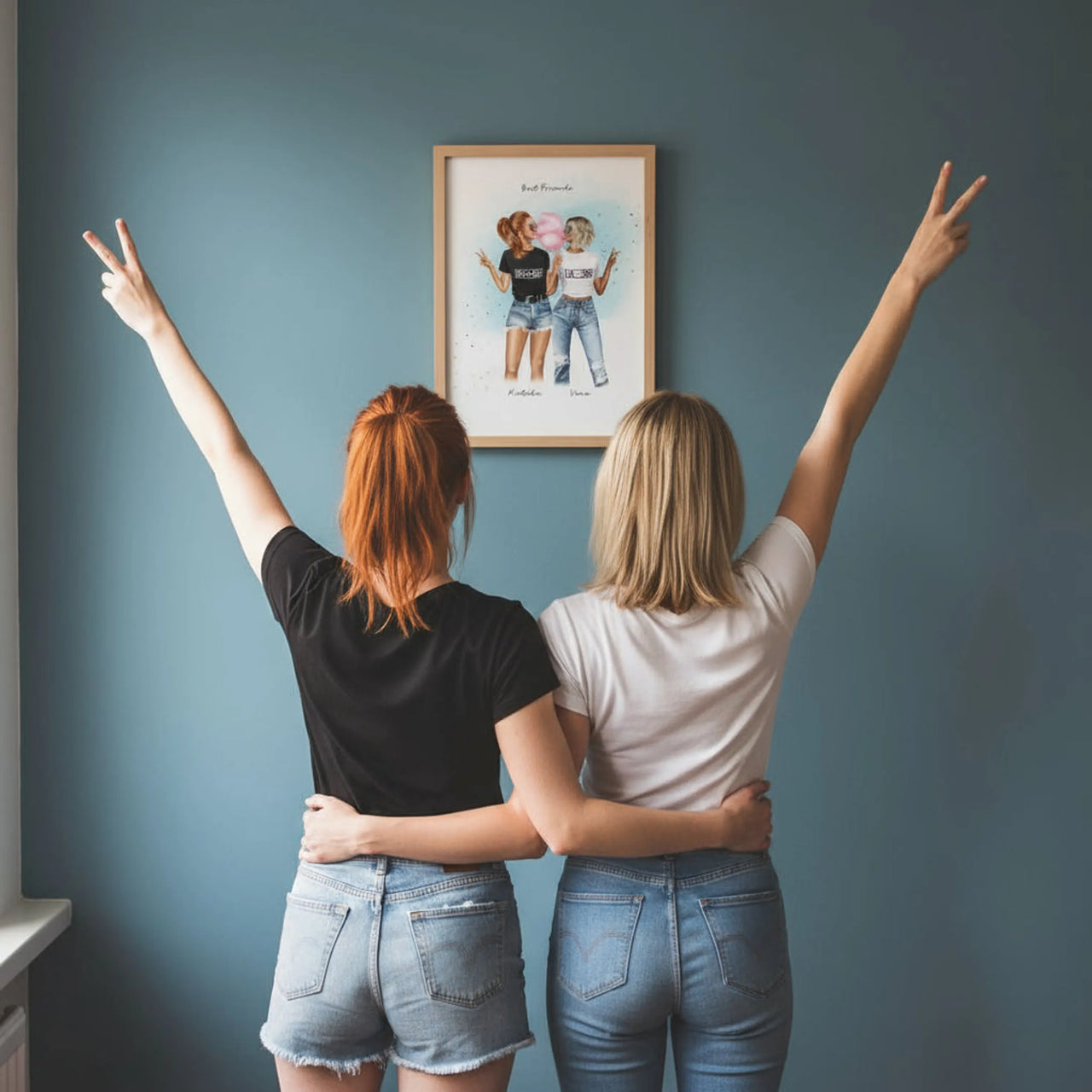 Regalos originales para amigas con ilustración personalizada - Best friends